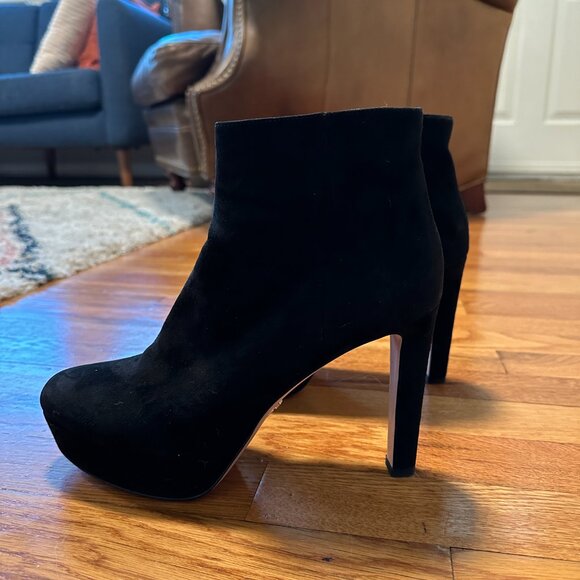 EUC Prada Platform Ankle Booties - Black Suede 38.5 - Picture 6 of 9